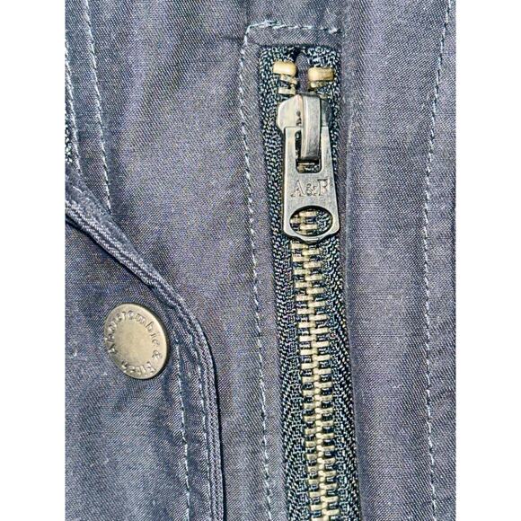 Abercrombie & Fitch Navy Blue Hooded Utility Anorak Rain Jacket Coat Womens Sz S - Picture 10 of 13